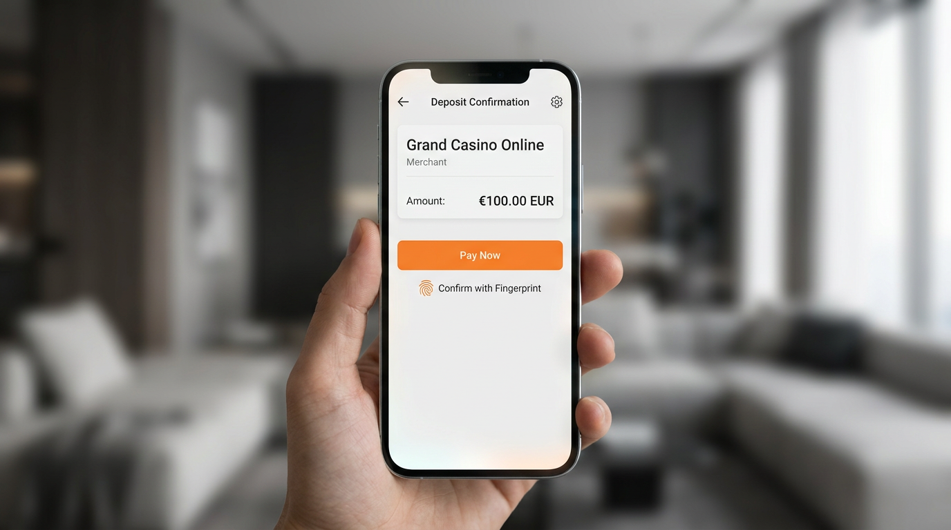 Interfejs mobilny MuchBetter z powiadomieniem o autoryzacji płatności do kasyna